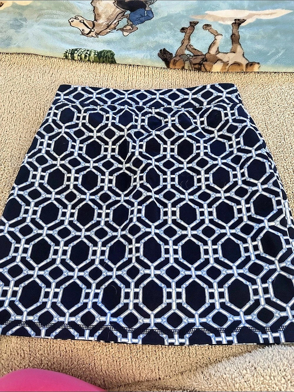 Kim Gravel Geometric skort in Blue & White Size XS Like New